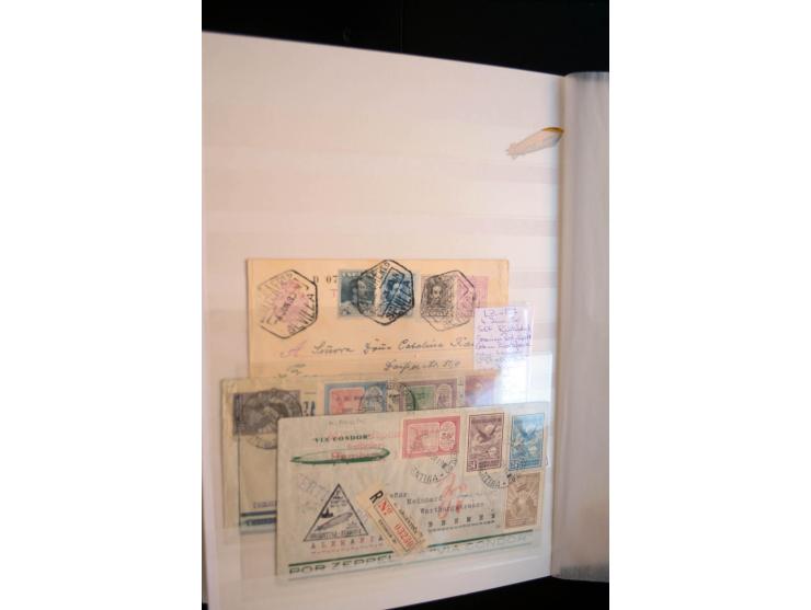 1928/39, reichhaltige Sammlung Zeppelinbriefe und -karten, dabei gute Frankaturen, Vertragsstaaten, Südamerikanische Post etc