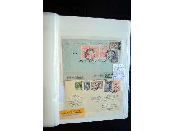 1928/39, reichhaltige Sammlung Zeppelinbriefe und -karten, dabei gute Frankaturen, Vertragsstaaten, Südamerikanische Post etc