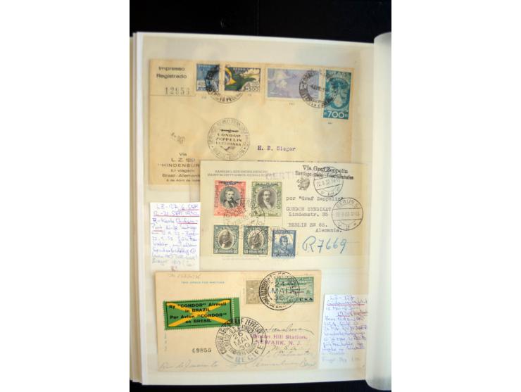 1928/39, reichhaltige Sammlung Zeppelinbriefe und -karten, dabei gute Frankaturen, Vertragsstaaten, Südamerikanische Post etc