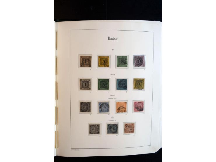 Baden bis Württemberg, ungebrauchte und gestempelte Sammlung mit u.a. Bayern Mi.-Nr. 26X sign. Brettl BPP, 26Y Fotoattest Sem