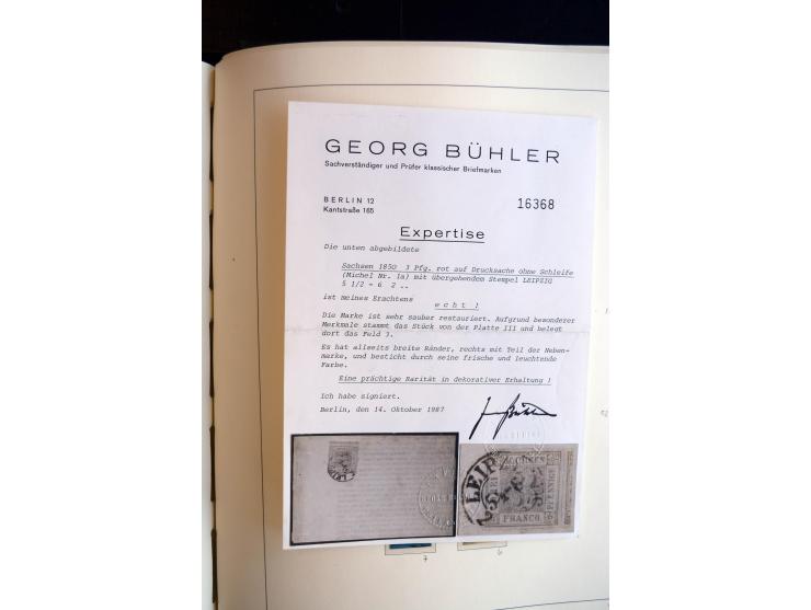 Baden bis Württemberg, ungebrauchte und gestempelte Sammlung mit u.a. Bayern Mi.-Nr. 26X sign. Brettl BPP, 26Y Fotoattest Sem