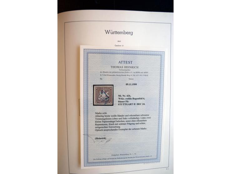 Baden bis Württemberg, ungebrauchte und gestempelte Sammlung mit u.a. Bayern Mi.-Nr. 26X sign. Brettl BPP, 26Y Fotoattest Sem