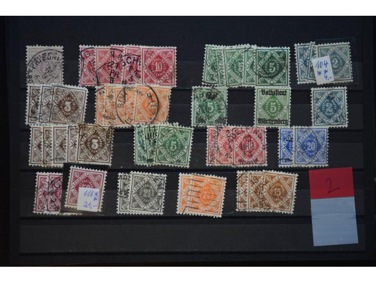 Baden bis Württemberg, ungebrauchte und gestempelte Sammlung mit gutem Teil Bayern mit u.a. Mi.-Nr. 1Ia, 26X gestempelt, 3 al