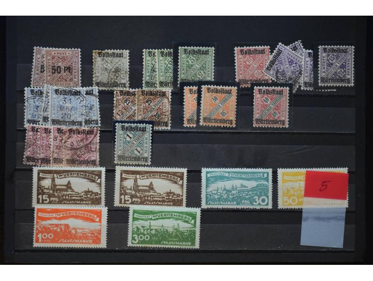Baden bis Württemberg, ungebrauchte und gestempelte Sammlung mit gutem Teil Bayern mit u.a. Mi.-Nr. 1Ia, 26X gestempelt, 3 al