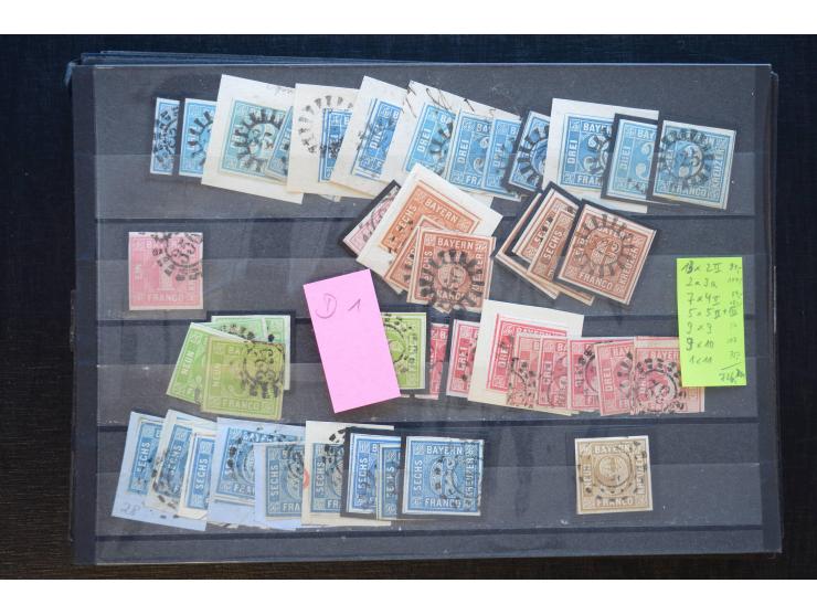 Baden bis Württemberg, ungebrauchte und gestempelte Sammlung mit gutem Teil Bayern mit u.a. Mi.-Nr. 1Ia, 26X gestempelt, 3 al