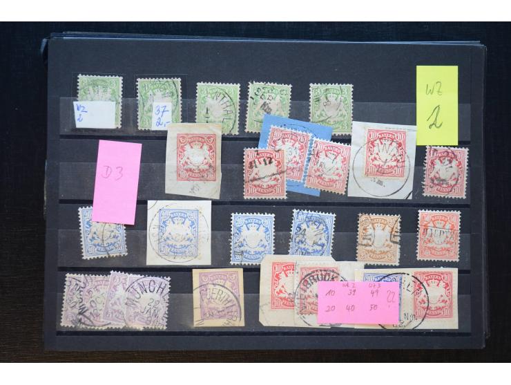 Baden bis Württemberg, ungebrauchte und gestempelte Sammlung mit gutem Teil Bayern mit u.a. Mi.-Nr. 1Ia, 26X gestempelt, 3 al