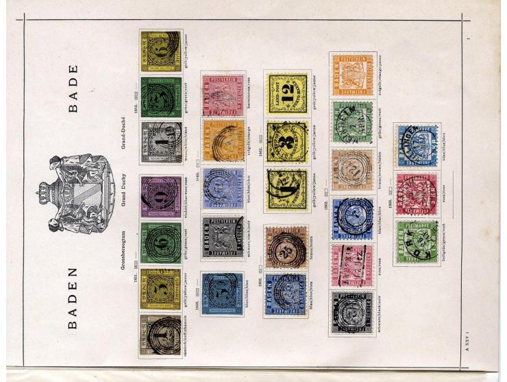 Baden bis Württemberg, ungebrauchte und gestempelte alte Sammlung mit einigen guten Werten wie z.B. Württemberg Nr. 42; einig