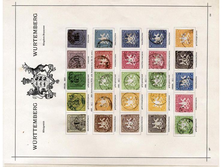 Baden bis Württemberg, ungebrauchte und gestempelte alte Sammlung mit einigen guten Werten wie z.B. Württemberg Nr. 42; einig
