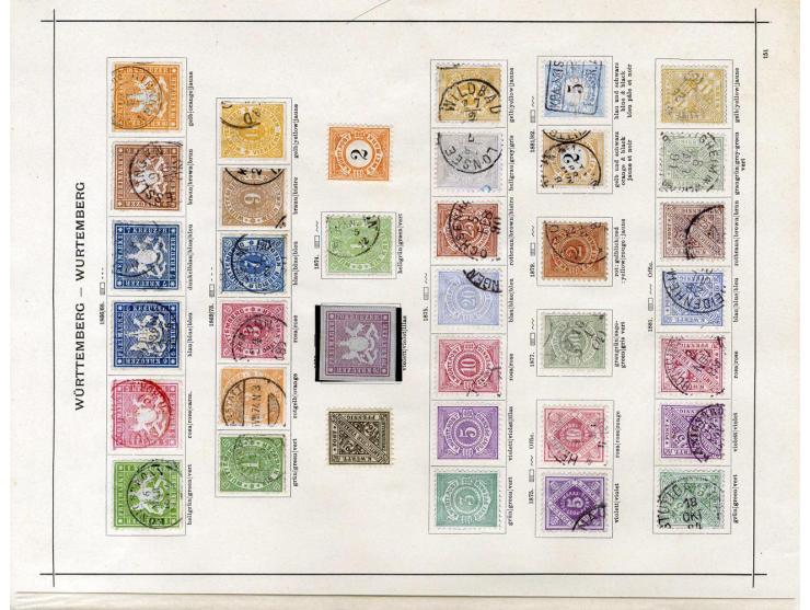 Baden bis Württemberg, ungebrauchte und gestempelte alte Sammlung mit einigen guten Werten wie z.B. Württemberg Nr. 42; einig
