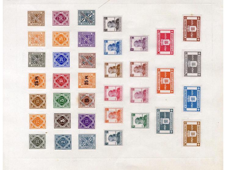 Baden bis Württemberg, ungebrauchte und gestempelte alte Sammlung mit einigen guten Werten wie z.B. Württemberg Nr. 42; einig