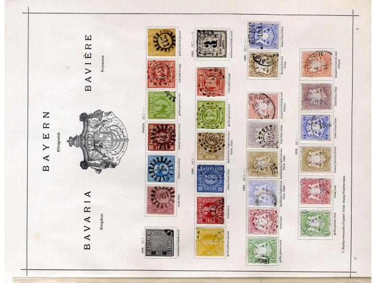 Baden bis Württemberg, ungebrauchte und gestempelte alte Sammlung mit einigen guten Werten wie z.B. Württemberg Nr. 42; einig