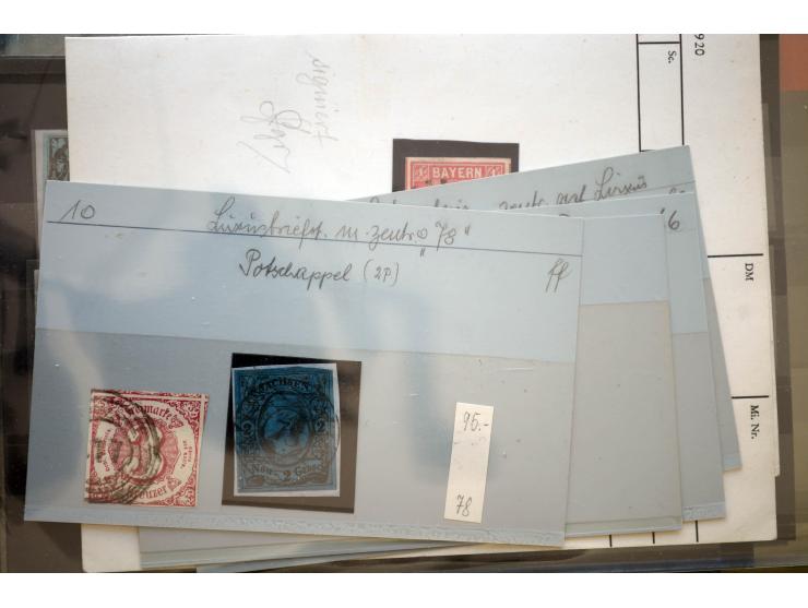 1851/75 (ca.), gestempelte Partie auf Steckkarten aus altem Bestand, meist sehr schöne Erhaltung mit vielen Kabinett- und auc
