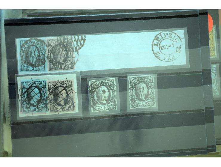 1851/75 (ca.), gestempelte Partie auf Steckkarten aus altem Bestand, meist sehr schöne Erhaltung mit vielen Kabinett- und auc
