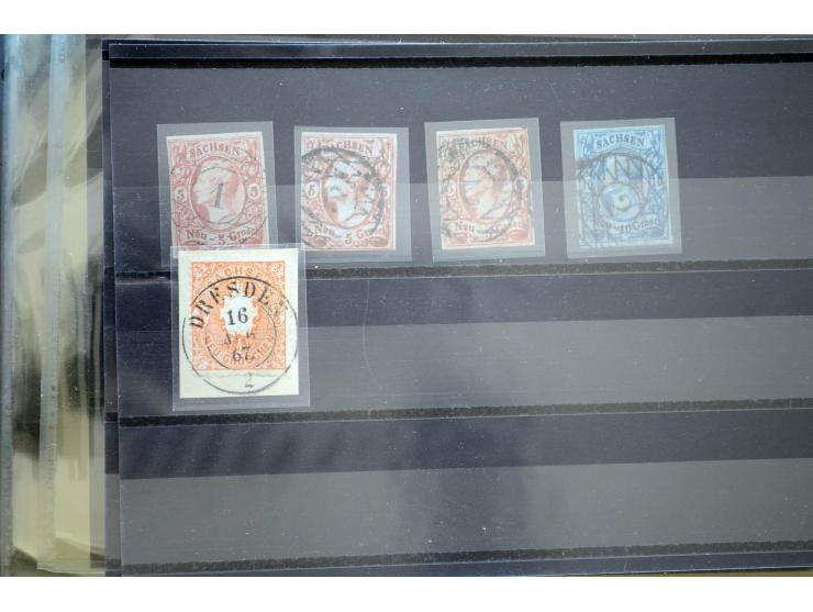1851/75 (ca.), gestempelte Partie auf Steckkarten aus altem Bestand, meist sehr schöne Erhaltung mit vielen Kabinett- und auc