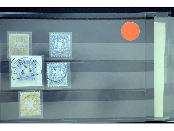 1851/75 (ca.), gestempelte Partie auf Steckkarten aus altem Bestand, meist sehr schöne Erhaltung mit vielen Kabinett- und auc