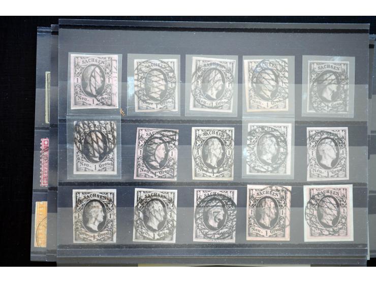 1851/75 (ca.), gestempelte Partie auf Steckkarten aus altem Bestand, meist sehr schöne Erhaltung mit vielen Kabinett- und auc
