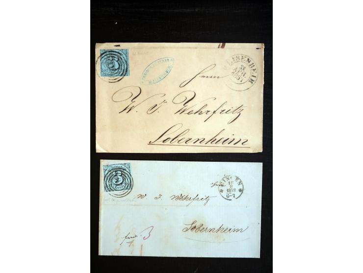 1851/1920, umfangreicher Posten mit geschätzt über 700 Briefen und Ganzsachen, Schwerpunkt bei Bayern, Preußen, Thurn & Taxis