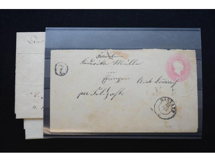 BUNDESFESTUNGEN: 1814/66 (ca.), 17 Briefe aus bzw. mit Bezug zu den Festungen Mainz, Ulm,  Landau und Rastatt