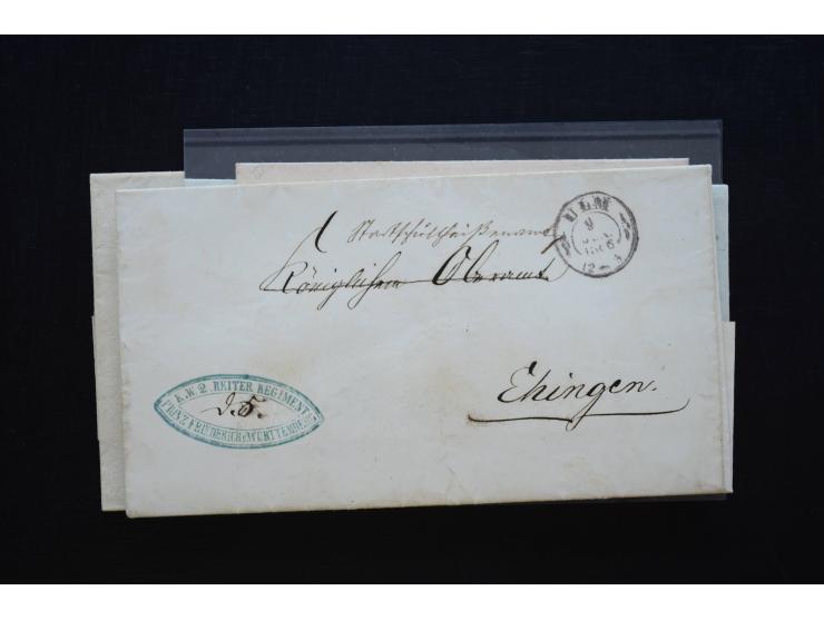 BUNDESFESTUNGEN: 1814/66 (ca.), 17 Briefe aus bzw. mit Bezug zu den Festungen Mainz, Ulm,  Landau und Rastatt