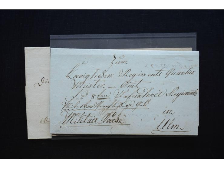 BUNDESFESTUNGEN: 1814/66 (ca.), 17 Briefe aus bzw. mit Bezug zu den Festungen Mainz, Ulm,  Landau und Rastatt