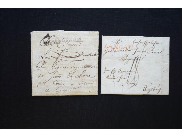 BUNDESFESTUNGEN: 1814/66 (ca.), 17 Briefe aus bzw. mit Bezug zu den Festungen Mainz, Ulm,  Landau und Rastatt