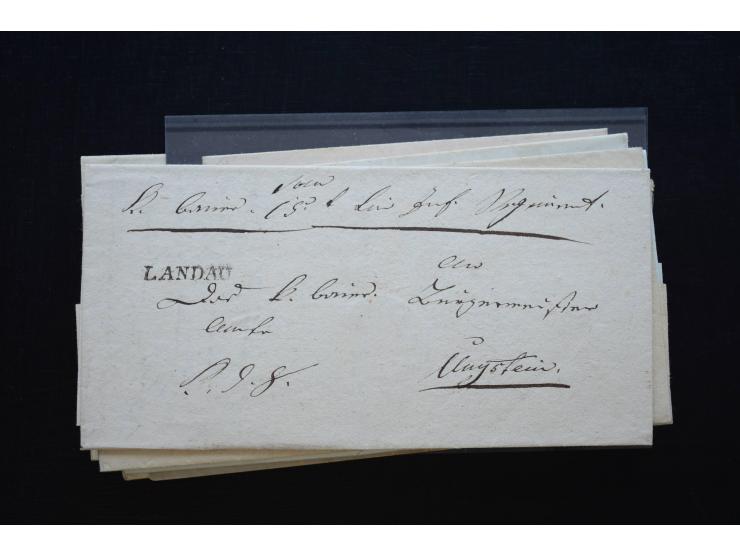 BUNDESFESTUNGEN: 1814/66 (ca.), 17 Briefe aus bzw. mit Bezug zu den Festungen Mainz, Ulm,  Landau und Rastatt