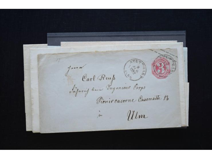 BUNDESFESTUNGEN: 1814/66 (ca.), 17 Briefe aus bzw. mit Bezug zu den Festungen Mainz, Ulm,  Landau und Rastatt