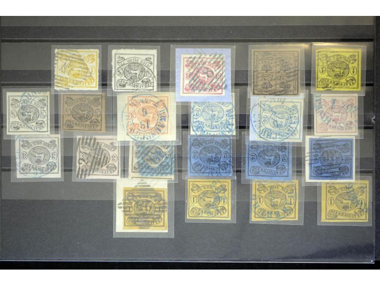 1852/64, 21 gestempelte Werte in meist sehr schöner Erhaltung, dabei u.a. Mi.-Nr. 1-3
