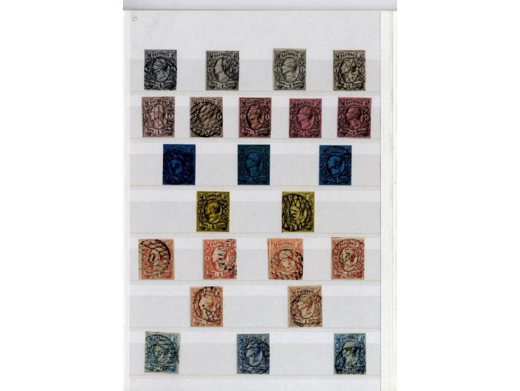 1850/67, gestempelte kleine Sammlung in sehr sauberer Erhaltung, schön spezialisisert mit diversen Stempeln (auch Fremdentwer