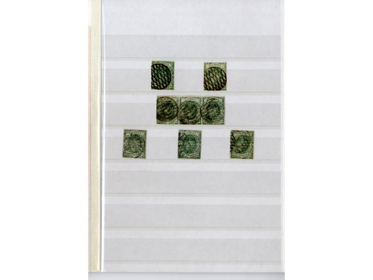 1850/67, gestempelte kleine Sammlung in sehr sauberer Erhaltung, schön spezialisisert mit diversen Stempeln (auch Fremdentwer