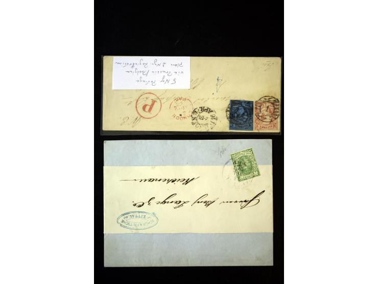 1851/60 (ca.), ungebrauchte, ungestempelte kleine Partie, dabei Sperati-Fälschung der Mi.-Nr. 1, 4er-Block der Nr. 8 auf Brie
