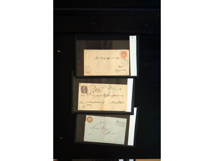 1851/67 (ca.), Briefsammlung in 7 Kassetten, dabei viele Nummernstempel-Belege mit besseren Stücken, daneben Reco-Briefe, Gan