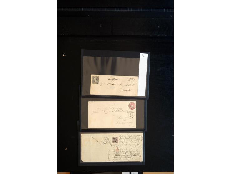 1851/67 (ca.), Briefsammlung in 7 Kassetten, dabei viele Nummernstempel-Belege mit besseren Stücken, daneben Reco-Briefe, Gan
