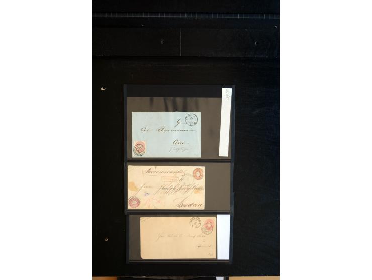 1851/67 (ca.), Briefsammlung in 7 Kassetten, dabei viele Nummernstempel-Belege mit besseren Stücken, daneben Reco-Briefe, Gan