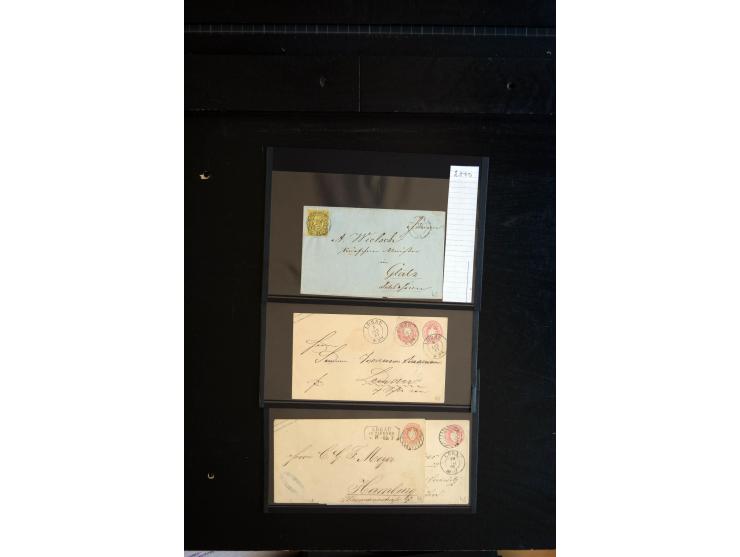 1851/67 (ca.), Briefsammlung in 7 Kassetten, dabei viele Nummernstempel-Belege mit besseren Stücken, daneben Reco-Briefe, Gan