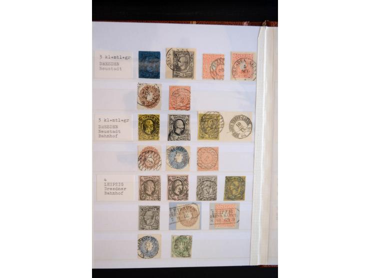 NUMMERN- UND ORTSSTEMPEL: Sehr schöne Sammlung mit ingesamt ca. 1700 Marken und Briefstücken in 7 kleinen Steckbüchern; gesam