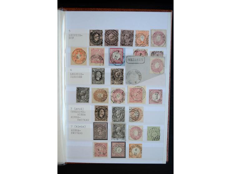 NUMMERN- UND ORTSSTEMPEL: Sehr schöne Sammlung mit ingesamt ca. 1700 Marken und Briefstücken in 7 kleinen Steckbüchern; gesam