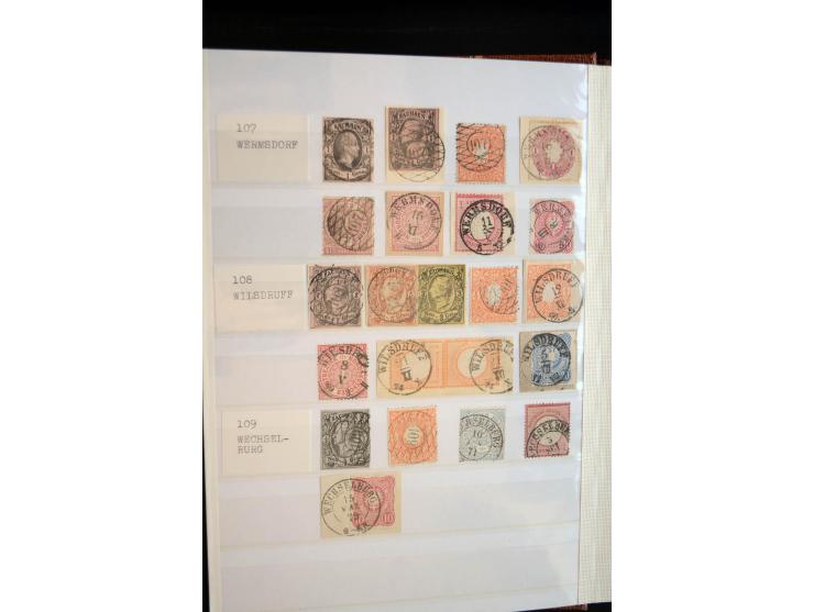 NUMMERN- UND ORTSSTEMPEL: Sehr schöne Sammlung mit ingesamt ca. 1700 Marken und Briefstücken in 7 kleinen Steckbüchern; gesam