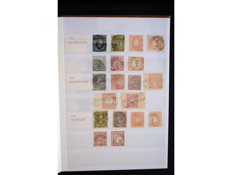 NUMMERN- UND ORTSSTEMPEL: Sehr schöne Sammlung mit ingesamt ca. 1700 Marken und Briefstücken in 7 kleinen Steckbüchern; gesam