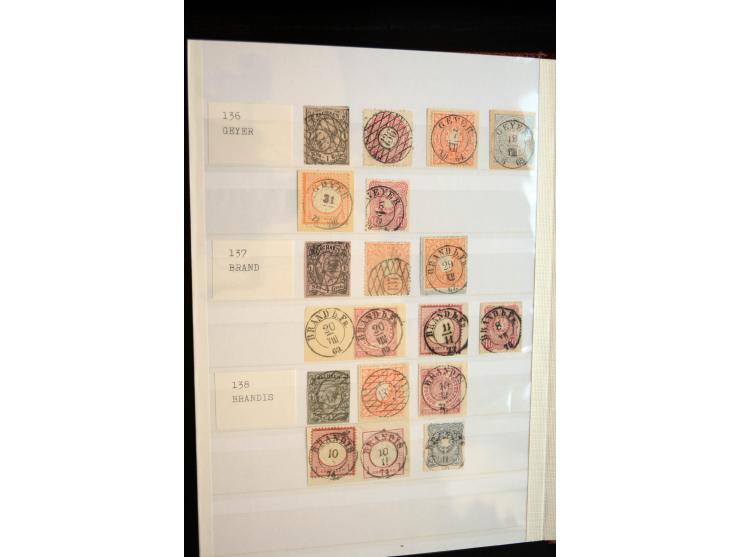 NUMMERN- UND ORTSSTEMPEL: Sehr schöne Sammlung mit ingesamt ca. 1700 Marken und Briefstücken in 7 kleinen Steckbüchern; gesam