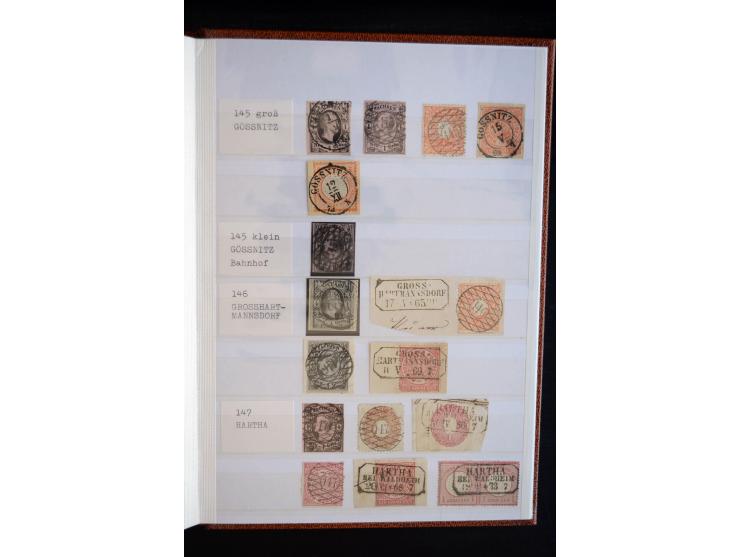 NUMMERN- UND ORTSSTEMPEL: Sehr schöne Sammlung mit ingesamt ca. 1700 Marken und Briefstücken in 7 kleinen Steckbüchern; gesam