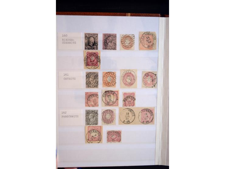 NUMMERN- UND ORTSSTEMPEL: Sehr schöne Sammlung mit ingesamt ca. 1700 Marken und Briefstücken in 7 kleinen Steckbüchern; gesam
