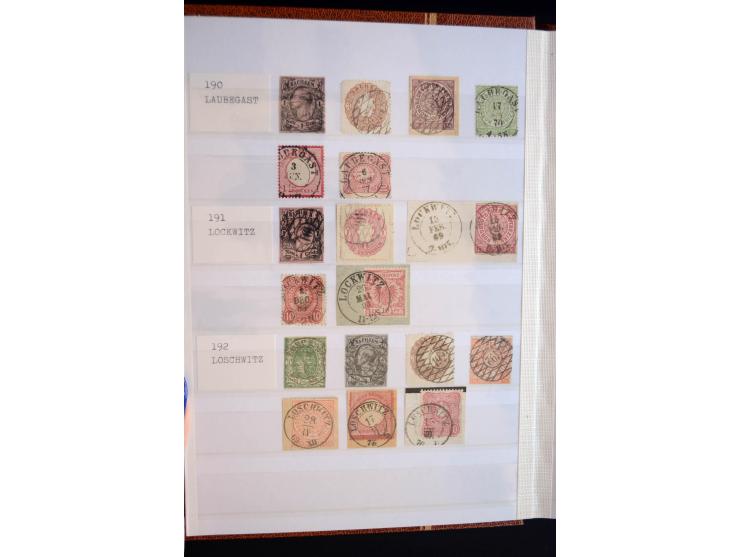 NUMMERN- UND ORTSSTEMPEL: Sehr schöne Sammlung mit ingesamt ca. 1700 Marken und Briefstücken in 7 kleinen Steckbüchern; gesam