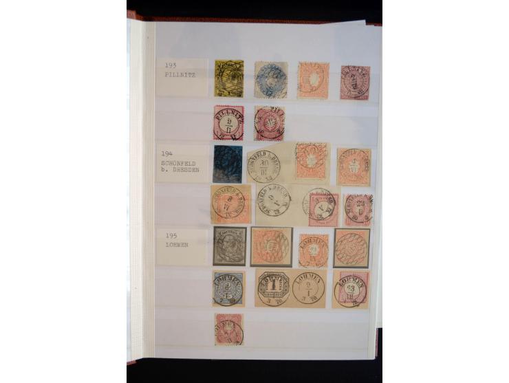 NUMMERN- UND ORTSSTEMPEL: Sehr schöne Sammlung mit ingesamt ca. 1700 Marken und Briefstücken in 7 kleinen Steckbüchern; gesam