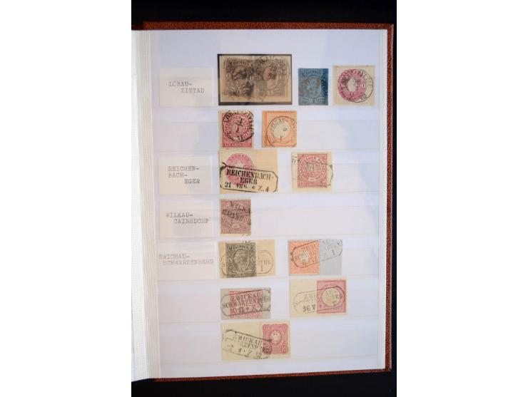 NUMMERN- UND ORTSSTEMPEL: Sehr schöne Sammlung mit ingesamt ca. 1700 Marken und Briefstücken in 7 kleinen Steckbüchern; gesam