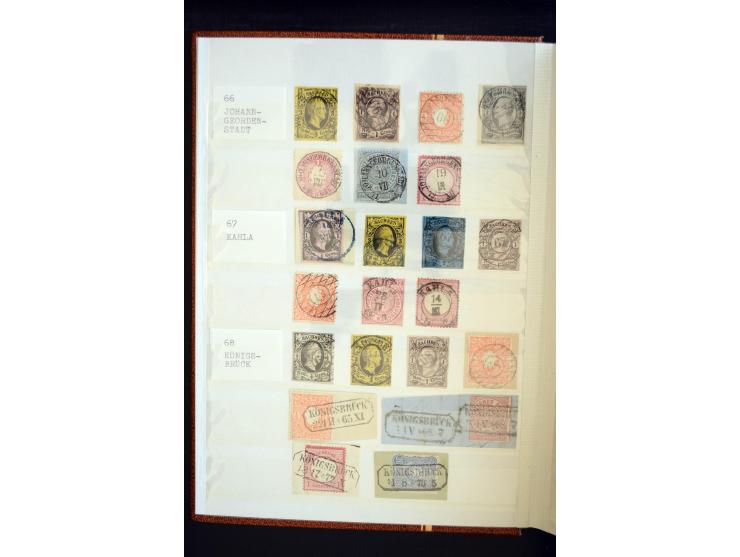 NUMMERN- UND ORTSSTEMPEL: Sehr schöne Sammlung mit ingesamt ca. 1700 Marken und Briefstücken in 7 kleinen Steckbüchern; gesam
