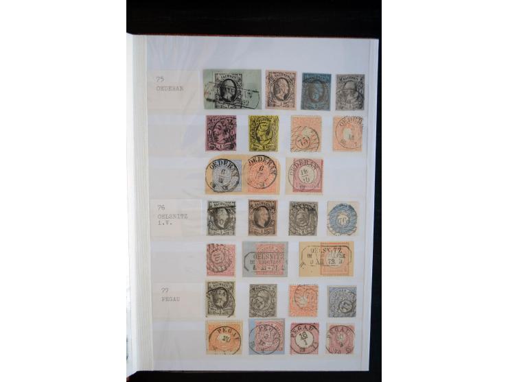 NUMMERN- UND ORTSSTEMPEL: Sehr schöne Sammlung mit ingesamt ca. 1700 Marken und Briefstücken in 7 kleinen Steckbüchern; gesam