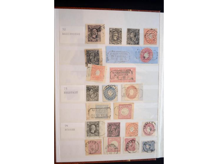 NUMMERN- UND ORTSSTEMPEL: Sehr schöne Sammlung mit ingesamt ca. 1700 Marken und Briefstücken in 7 kleinen Steckbüchern; gesam