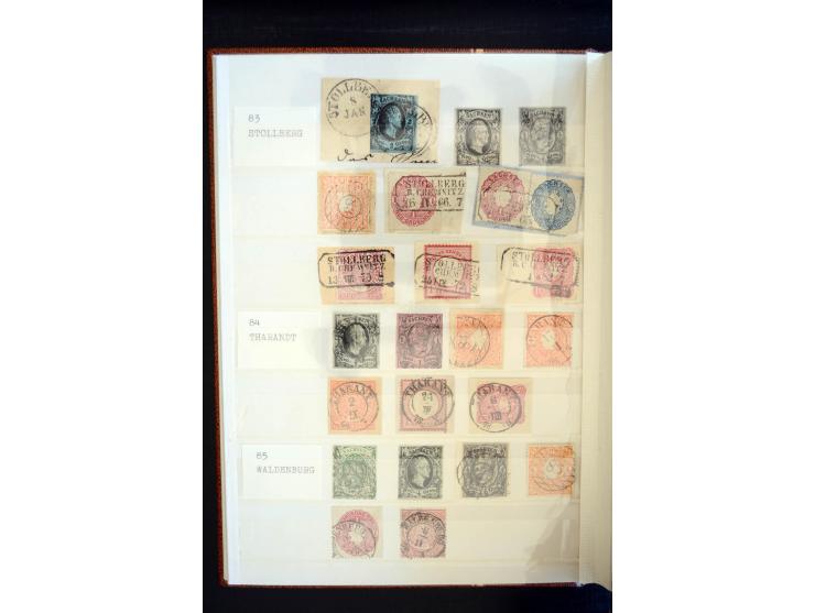 NUMMERN- UND ORTSSTEMPEL: Sehr schöne Sammlung mit ingesamt ca. 1700 Marken und Briefstücken in 7 kleinen Steckbüchern; gesam