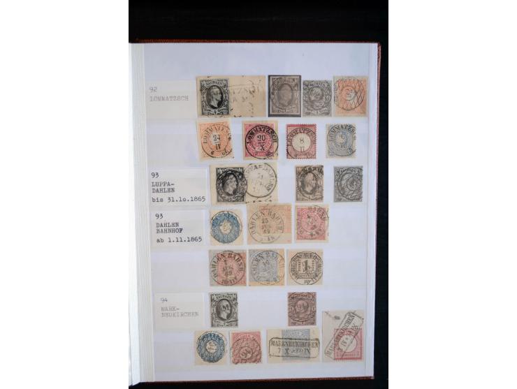 NUMMERN- UND ORTSSTEMPEL: Sehr schöne Sammlung mit ingesamt ca. 1700 Marken und Briefstücken in 7 kleinen Steckbüchern; gesam
